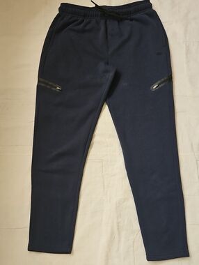 Men's Navy Legend Athletic Jogger Pants with Zip Cargo Pockets Large